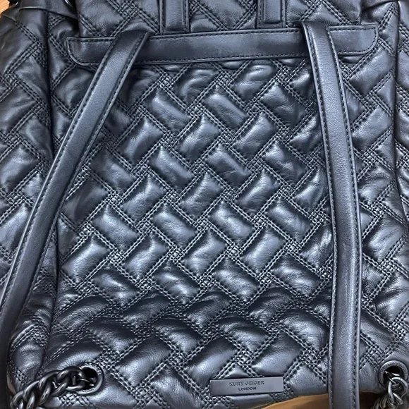 Kurt Geiger Black Quilted Backpack - Picture 10 of 10
